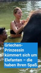 Griechen-Prinzessin kümmert sich um Elefanten – die haben ihren Spass