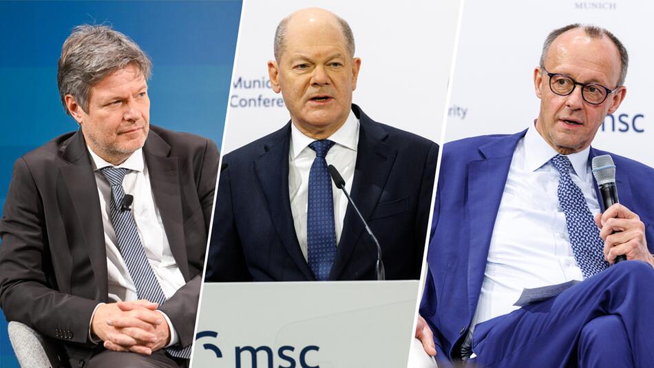 Robert Habeck, Olaf Scholz und Friedrich Merz