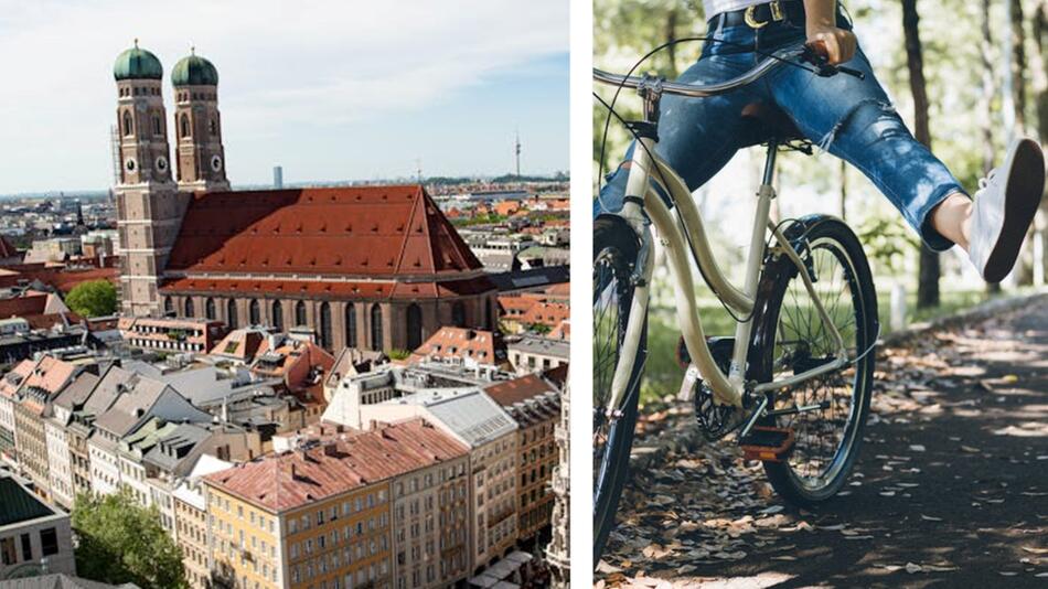 Fahrradfahren in der Grossstadt München