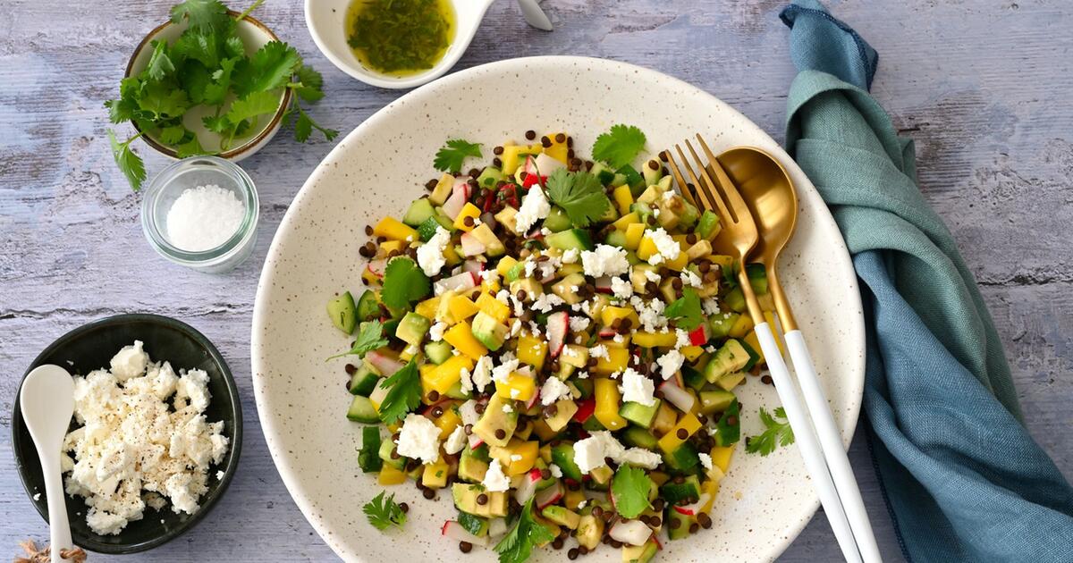 Ein Hauch Kalifornien: Linsensalat mit Mango und Limette