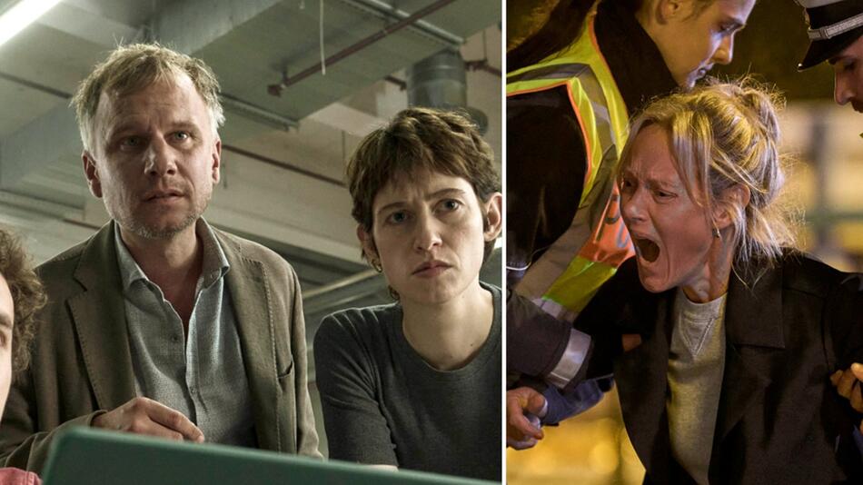 Miniserie "Hundertdreizehn" unter anderem mit (v.l.): Robert Stadlober, Lia von Blarer und Anna ...