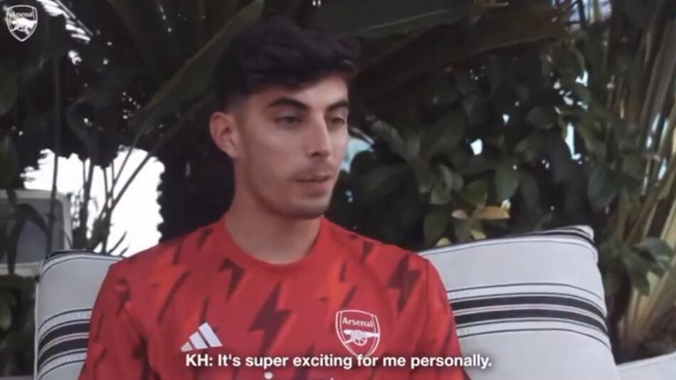 Der deutsche Nationalspieler Kai Havertz im Trikot des FC Arsenal London