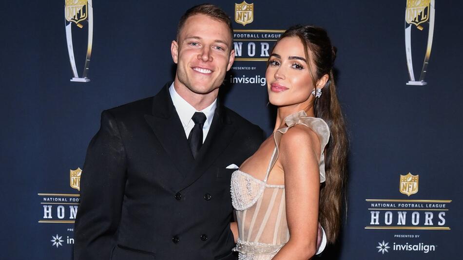 Footballer Christian McCaffrey und Ehefrau Olivia Culpo werden erstmals Eltern.