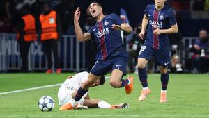 Nach diesem Foul an PSG-Profi Achraf Hakimi sah Bayern-Star Luis Díaz die Rote Karte.