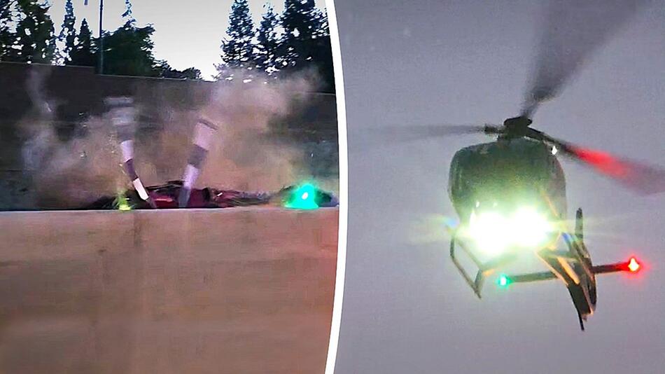 Rettungshubschrauber stürzt in Kalifornien auf Highway – drei Schwerverletzte