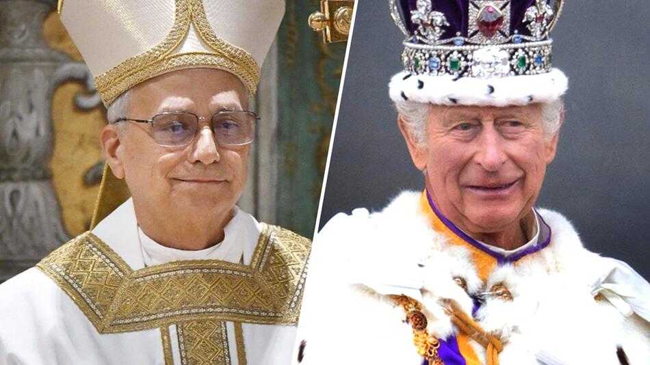 König Charles (r.) gratuliert Papst Leo zur Wahl.