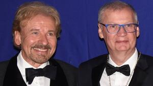 Thomas Gottschalk (l.) gratuliert Günther Jauch zum 70. Geburtstag.