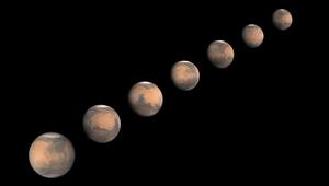 Mehrere Ansichten des Mars nach seiner Opposition