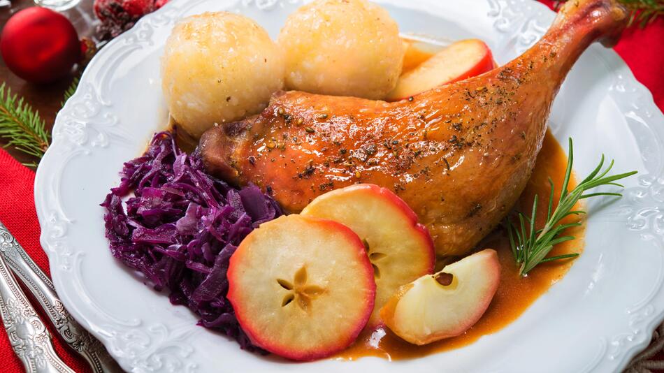 Ein Klassiker zu Weihnachten: Ente mit Blaukraut.