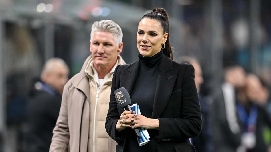 Esther Sedlaczek und Bastian Schweinsteiger werden am 5. Juni beim Spiel in Stuttgart durch den ...
