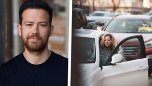 Oliver Mackprang, CEO von Miles (links), eine Frau steigt in ein weisses Auto (rechts)