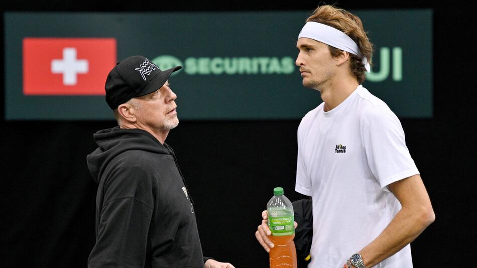 Boris Becker (l) und Alexander Zverev (r)