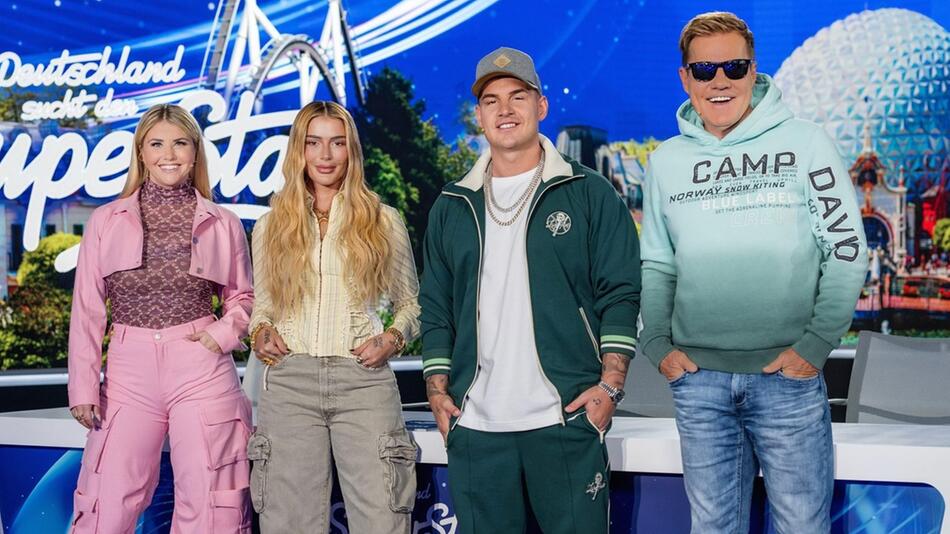 Beatrice Egli, Loredana, Pietro Lombardi und Dieter Bohlen (v.l.) sind die "DSDS"-Jury der 21 ...