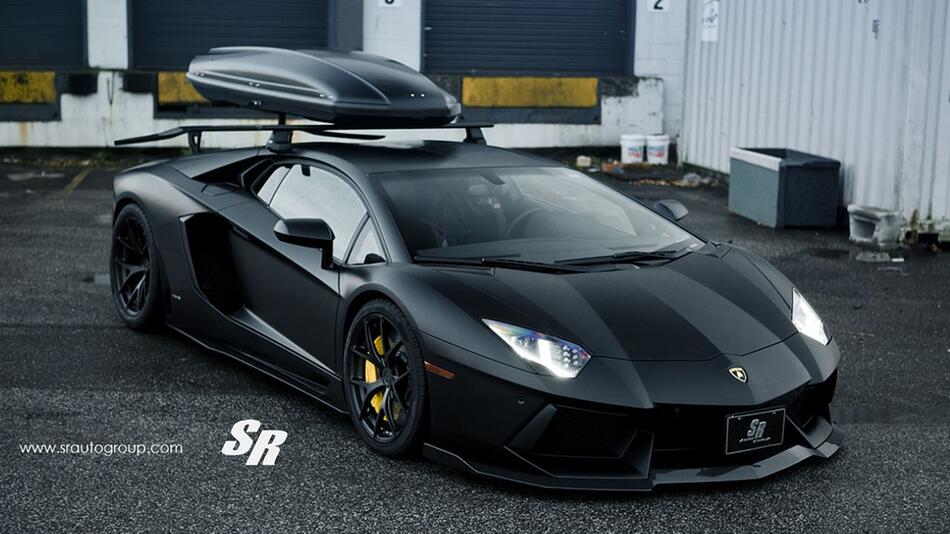 Kuriose Kombination: Lamborghini Aventador mit Ski-Box von SR Auto