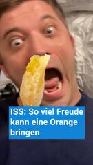 Spass im Orbit: So viel Freude kann eine Orange bringen