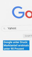 Google unter Druck: Marktanteil erstmals unter 90 Prozent