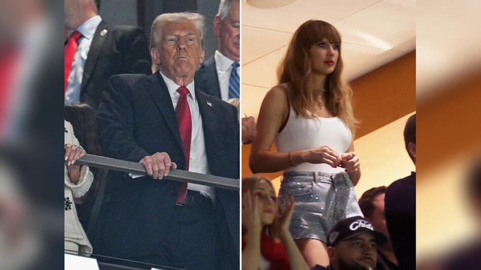 Donald Trump und Taylor Swift beim Super Bowl 2025 in New Orleans.