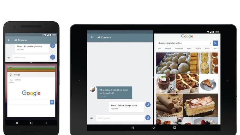 Neues Android N zeigt zwei Apps