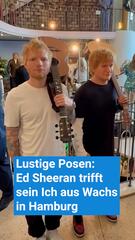 Lustige Posen: Ed Sheeran trifft sein Ich aus Wachs in Hamburg