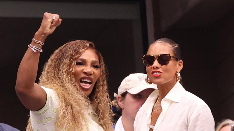 Serena Williams (l.) und Alicia Keys liessen bei den US Open ihren Emotionen freien Lauf.