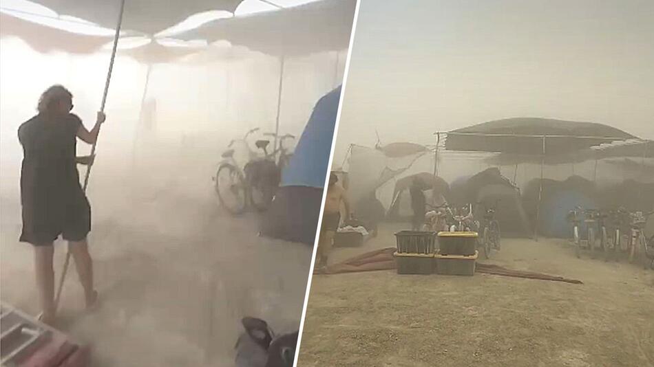 In der Wüste von Nevada: Heftiger Staubsturm sorgt für Chaos beim Burning-Man-Festival