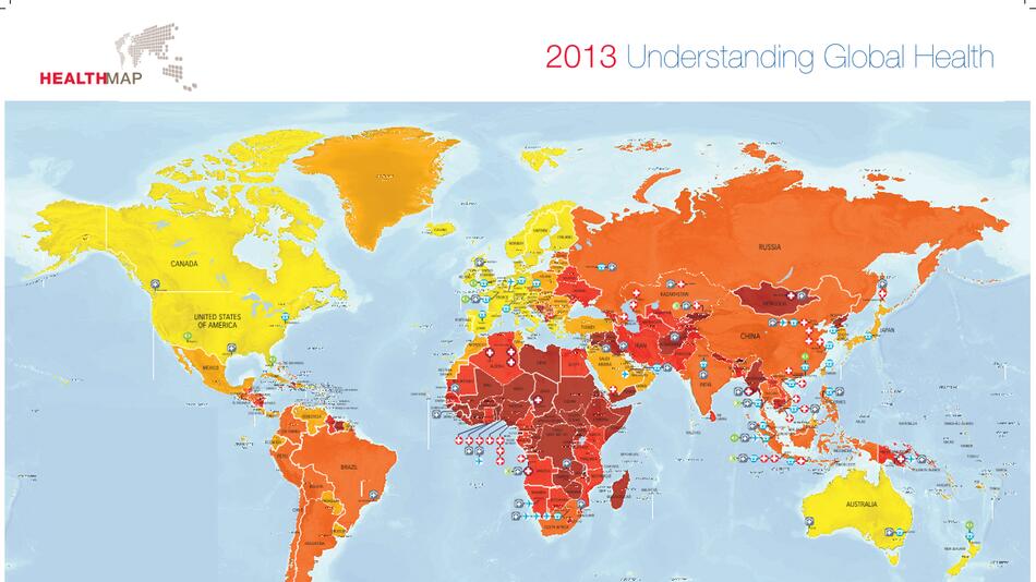 Healthmap 2013 von "International SOS"