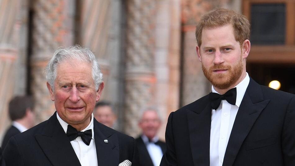 Prinz Harry (r.) soll in Kürze zu seinem Vater Charles reisen.