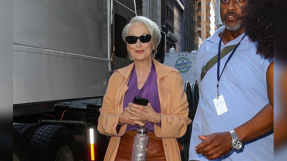 Meryl Streep am Set von "Der Teufel trägt Prada 2".