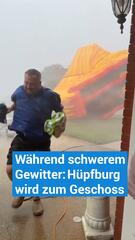 Während schwerem Gewitter: Hüpfburg wird zum gefährlichen Geschoss