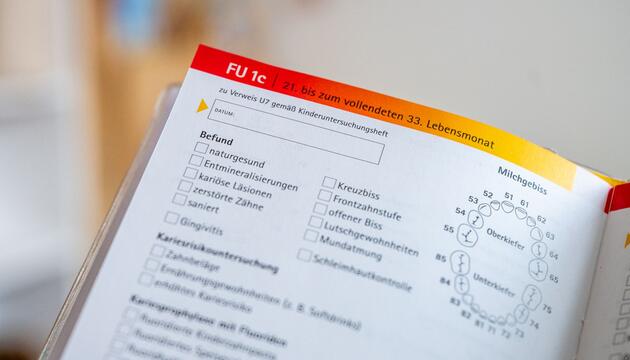 Zahnärztliches Untersuchungsheft im U-Heft ür Kinder