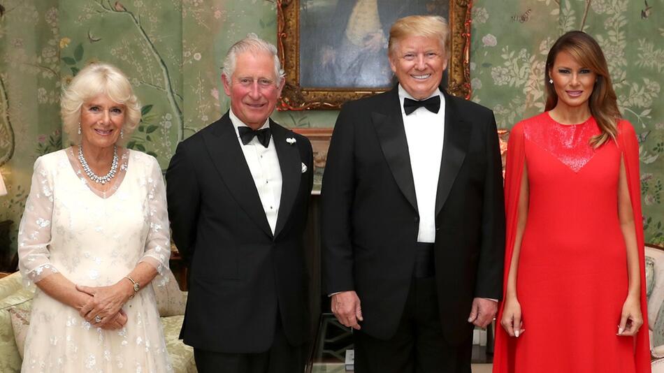 Donald und Melania Trump (r.) mit König Charles III. und Königin Camilla im Jahr 2019 in London.