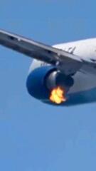 Notlandung in L.A.: Boeing dreht mit brennendem Triebwerk um