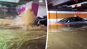Reissende Fluten: Unwetter setzt Tiefgarage in China unter Wasser
