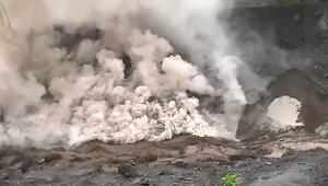Alarmstufe nach Vulkanausbruch: Regen spült Lava den Hang hinab