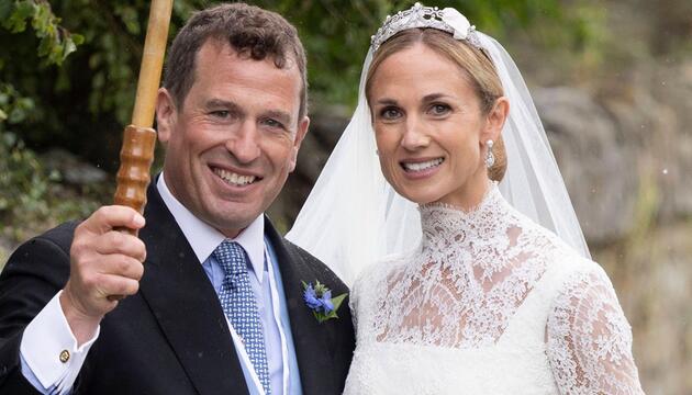 Peter Phillips und Harriet Sperling nach ihrer Eheschliessung in der All Saints Kirche.