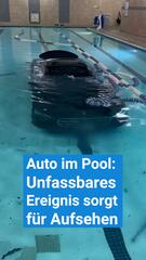 Auto im Pool: Unfassbares Ereignis sorgt für Aufsehen