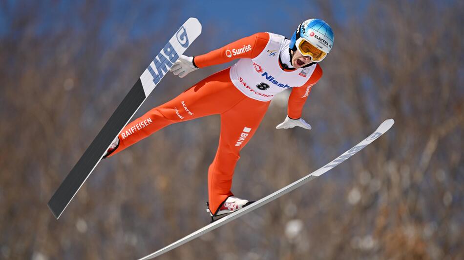 Der Schweizer Skispringer Dominik Peter während es Weltcups in Sapporo 2023