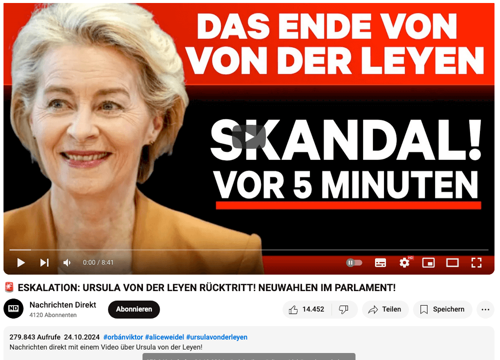 Falschbehauptung über Ursula von der Leyens Rücktritt