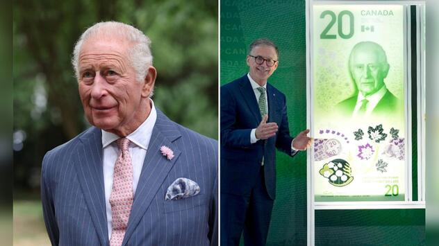 König Charles ist auf der kanadischen 20-Dollar-Note, die Tiff Macklem (re.) vorstellte.