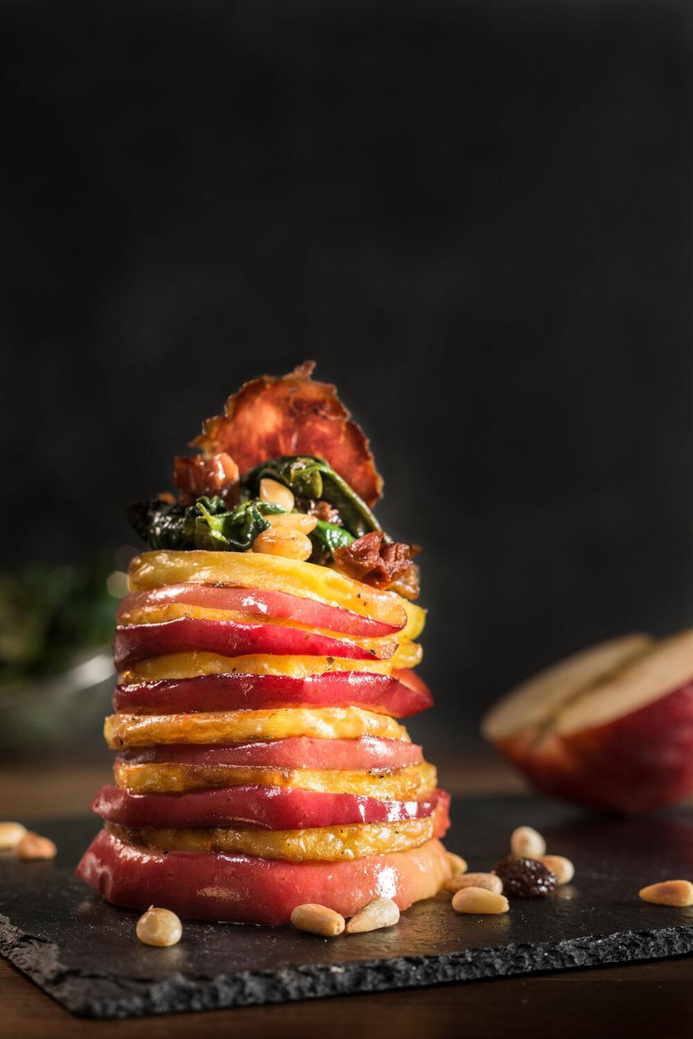 Apfeltower mit Spinat-Schlemmerhaube
