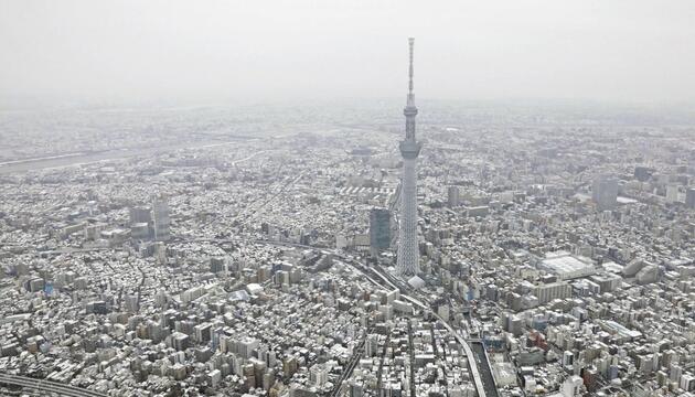 Schneefall in Tokio
