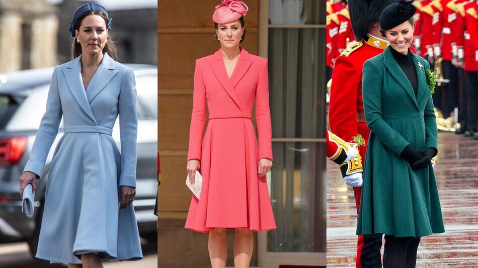 Krönungskleid: Herzogin Kate setzt immer wieder auf die gleichen Kleider – in unterschiedlichen ...