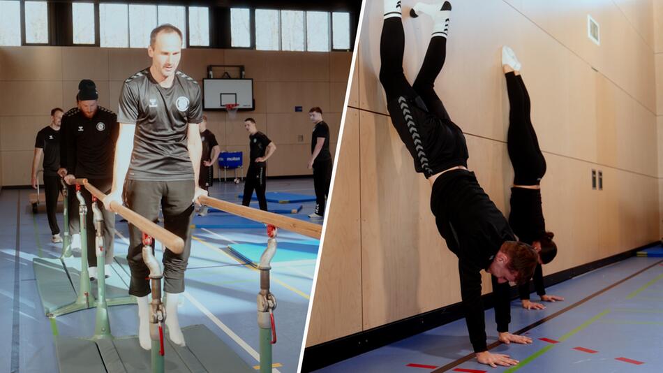 Handstand statt Balltraining: Turnerin trainiert Handballer vom TVB