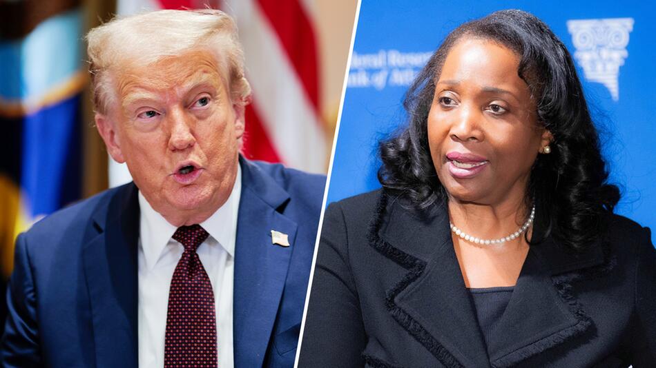Kombo: Donald Trump, Fed-Vorständin Lisa Cook