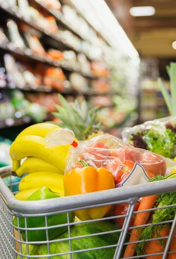 Obst und Gemüse im Supermarkt
