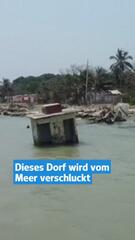 Mexikanisches Dorf versinkt im Meer