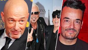 Der Graf (v.l.), die Scorpions-Stars Rudolf Schenker und Klaus Meine sowie Giovanni Zarrella ...