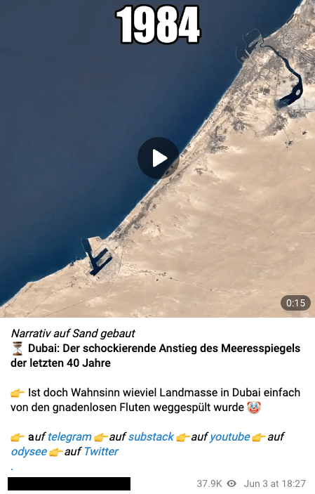 Tweet Dubai Meeresspiegel