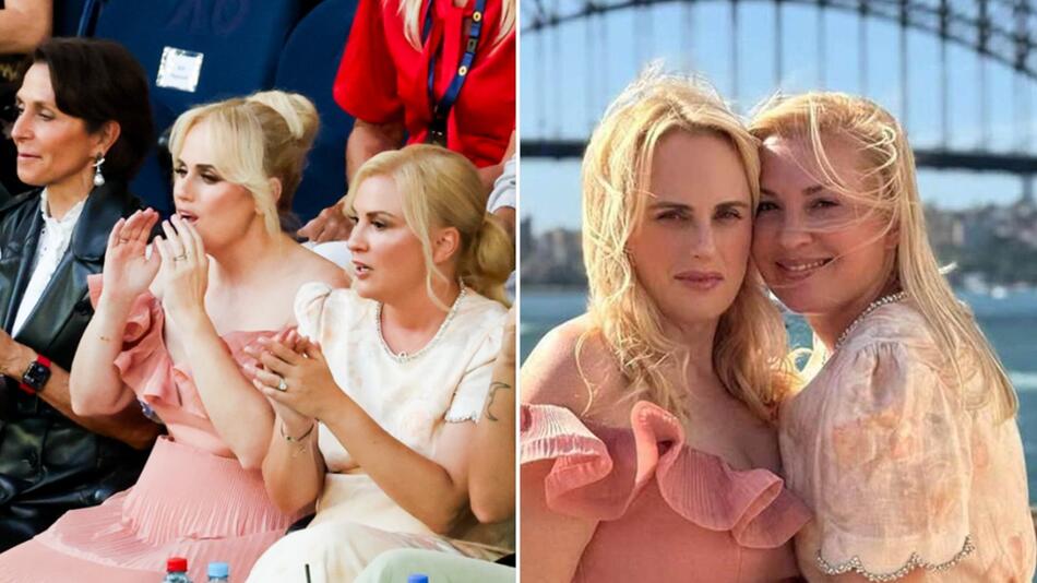 Rebel Wilson und Ramona Agruma: Rechts bei ihrer Hochzeit, links bei den Australien Open.