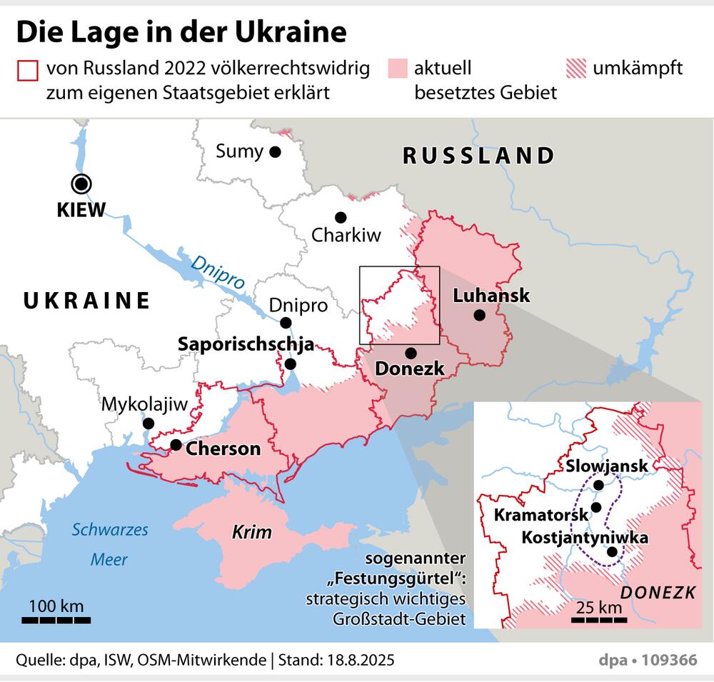 Grafik-Karte: "Die Lage in der Ukraine"